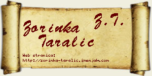 Zorinka Taralić vizit kartica